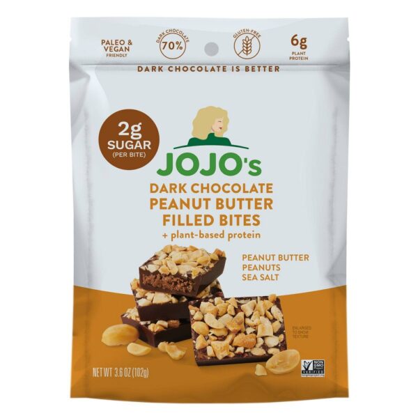 Jojos Dark Chocolate Peanut Butter Filled Candy Bites 3oz
