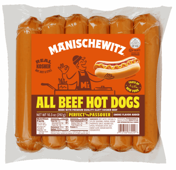 Manischewitz Beef Hot Dogs KP 10.3oz