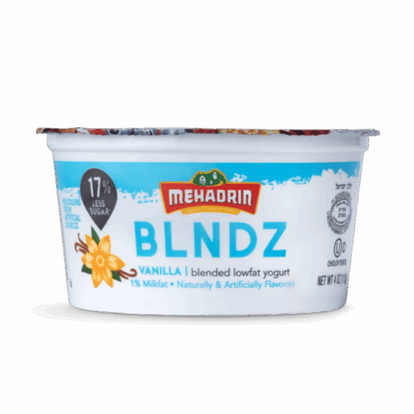 Mehadrin Blndz Yogurt Low Fat Vanilla 4oz