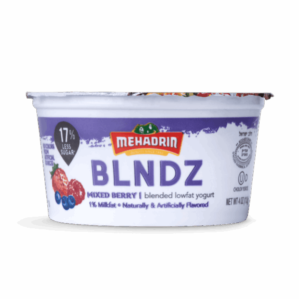 Mehadrin Blndz Mixed Berry Low Fat Yogurt 4oz