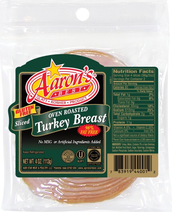 Aarons Oven Roasted Turkey Sliced 4oz