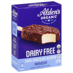 Aldens Organic Dark Chocolate Almond Ice Cream Bar Non-Dairy 4pk