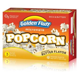 Golden Fluff Microwave Popcorn Butter Flavor 3pk 9oz